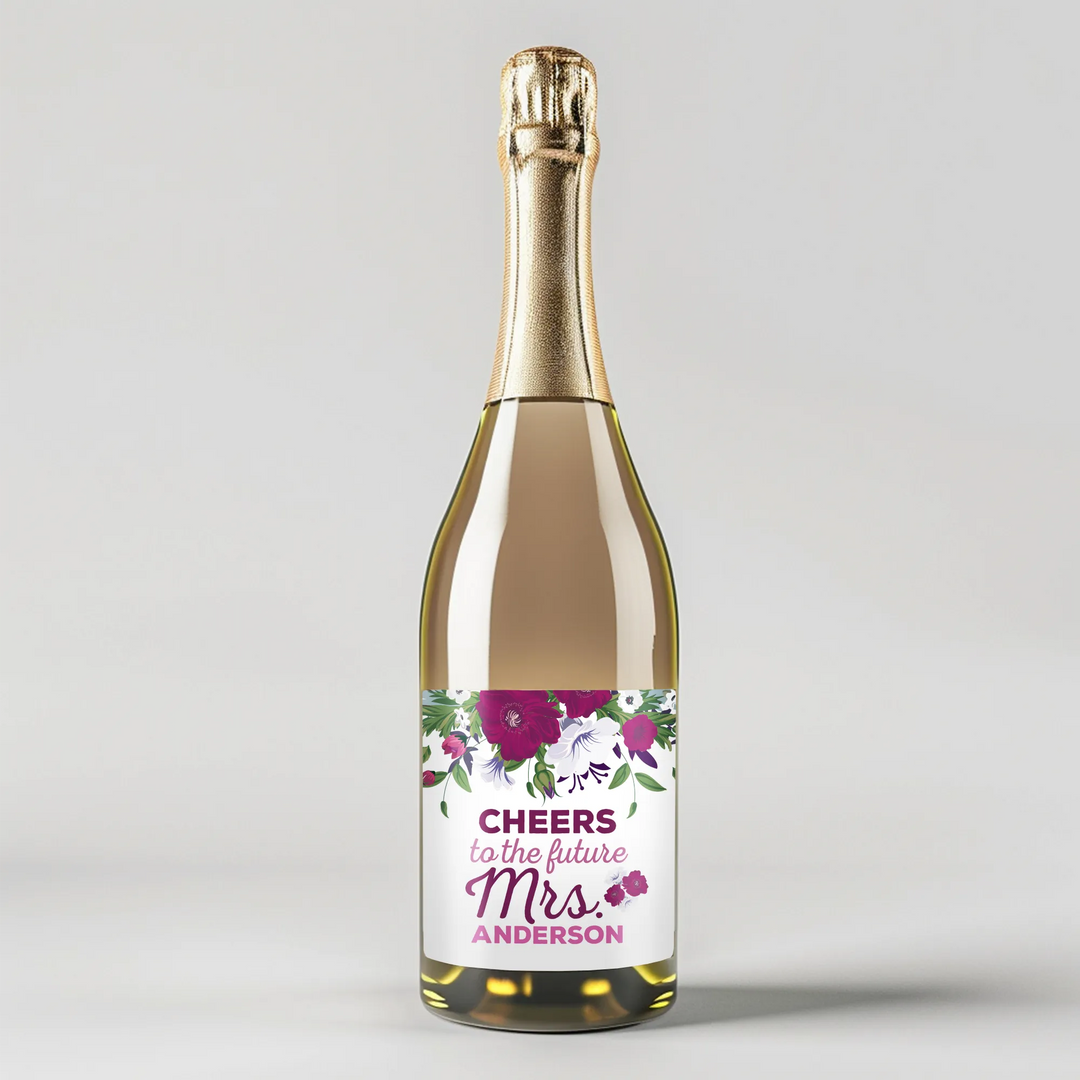 Deep Pinks Champagne Label - iCustomLabel