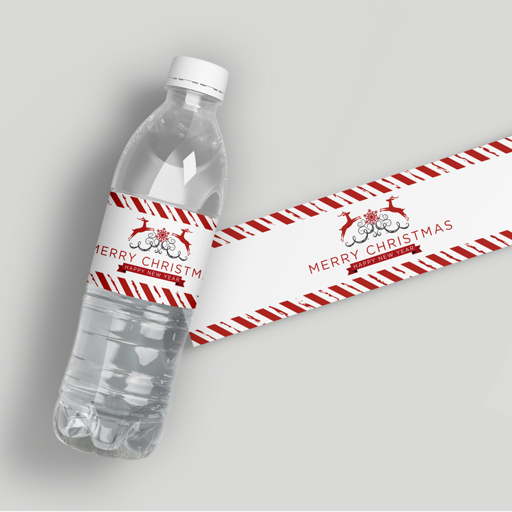 Deer Stripes Water Bottle Labels