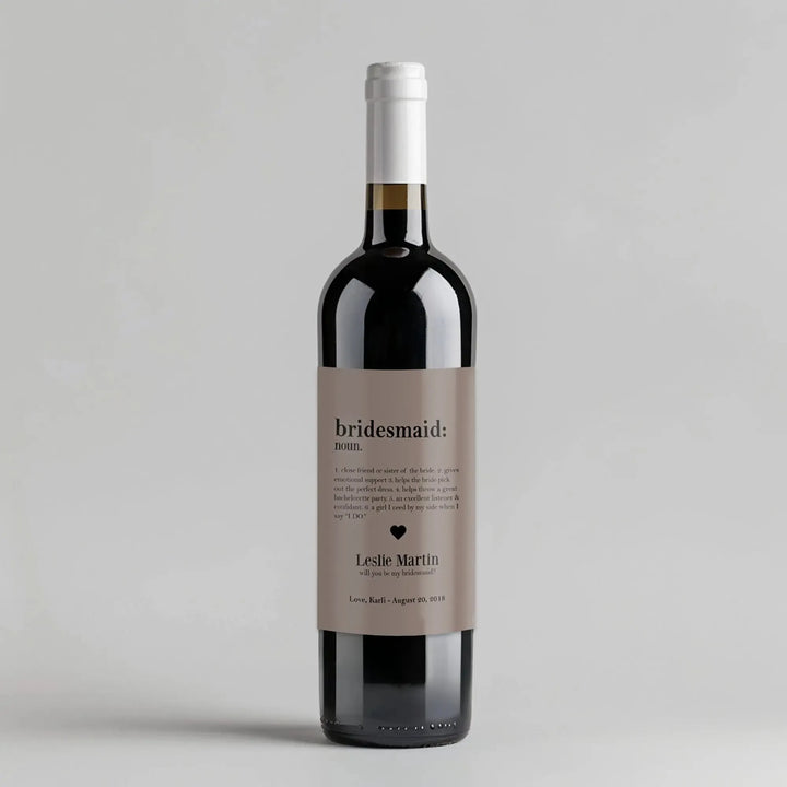 Define Bridesmaid Wine Label - iCustomLabel