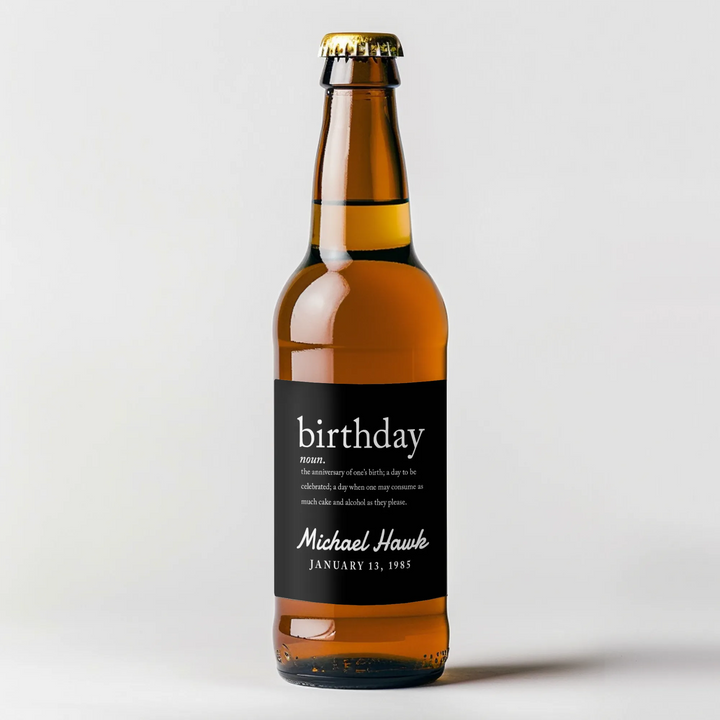 Dictionary Birthday Beer Label - iCustomLabel