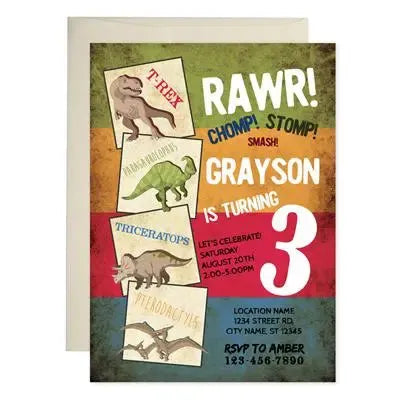 Dinosaur Birthday Invitations - iCustomLabel