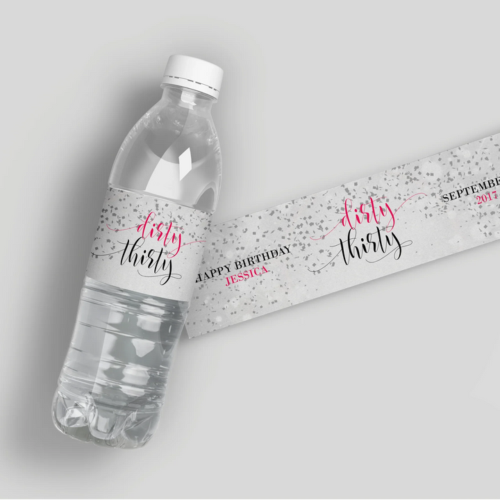 Dirty Thirty Water Bottle Labels