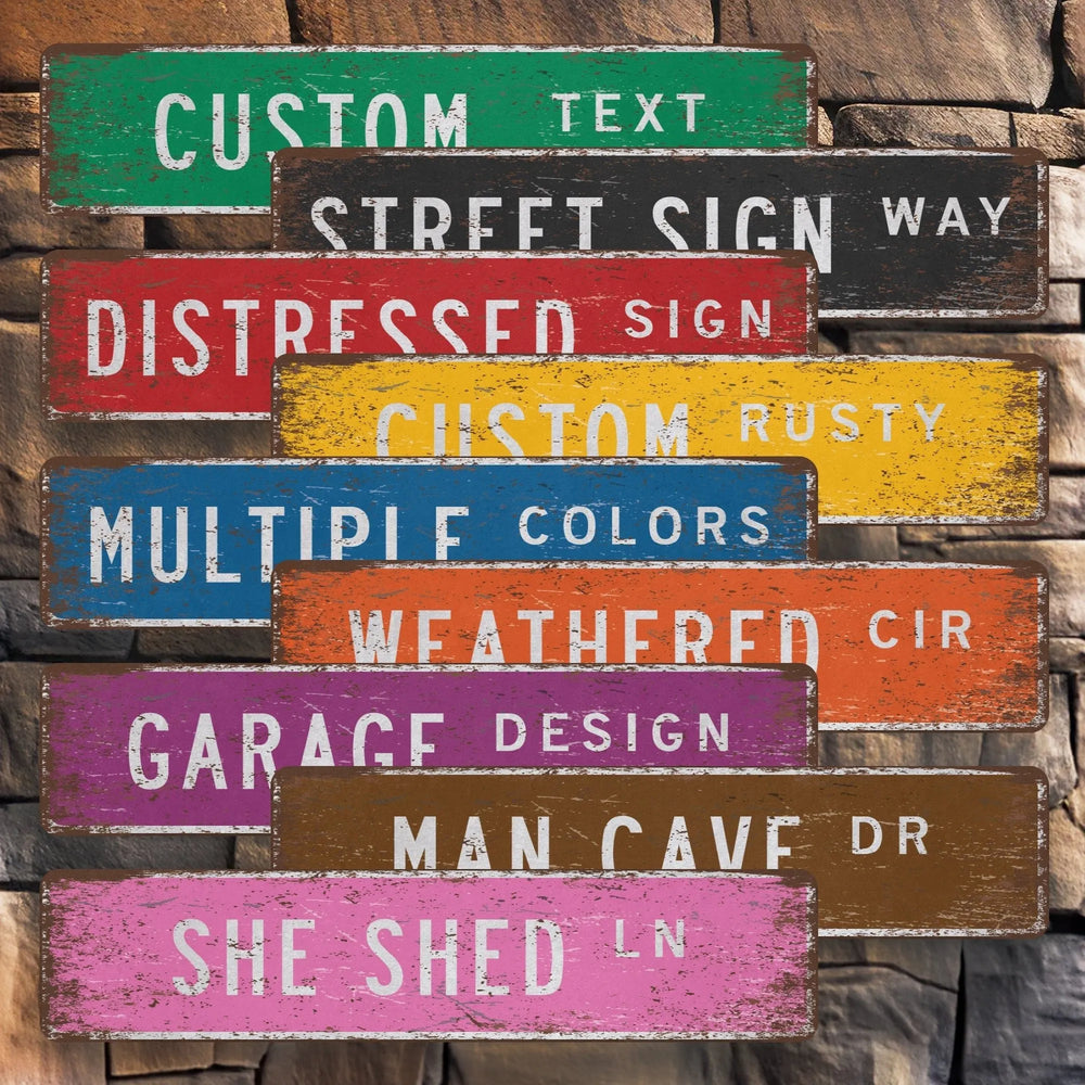 Distressed Street Sign Metal Sign - iCustomLabel