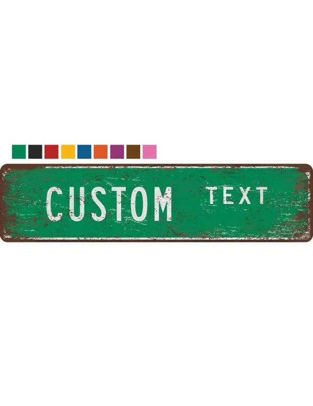 thumbnail image 2 of Custom Name Street Sign – Vintage Look, Rustic Aluminum – Personalized ACW01 2 of 5