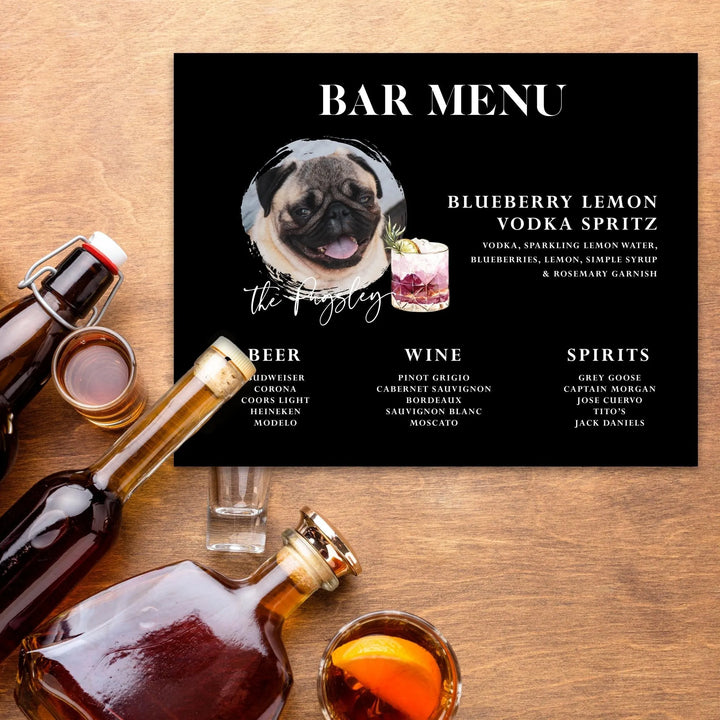 Dog Bar Menu Wedding Bar Sign - iCustomLabel