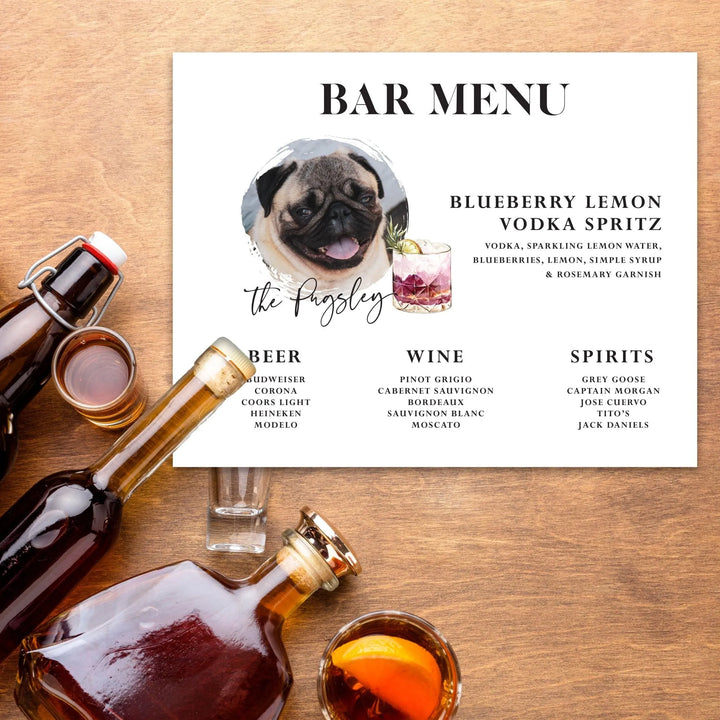 Dog Bar Menu Wedding Bar Sign - iCustomLabel