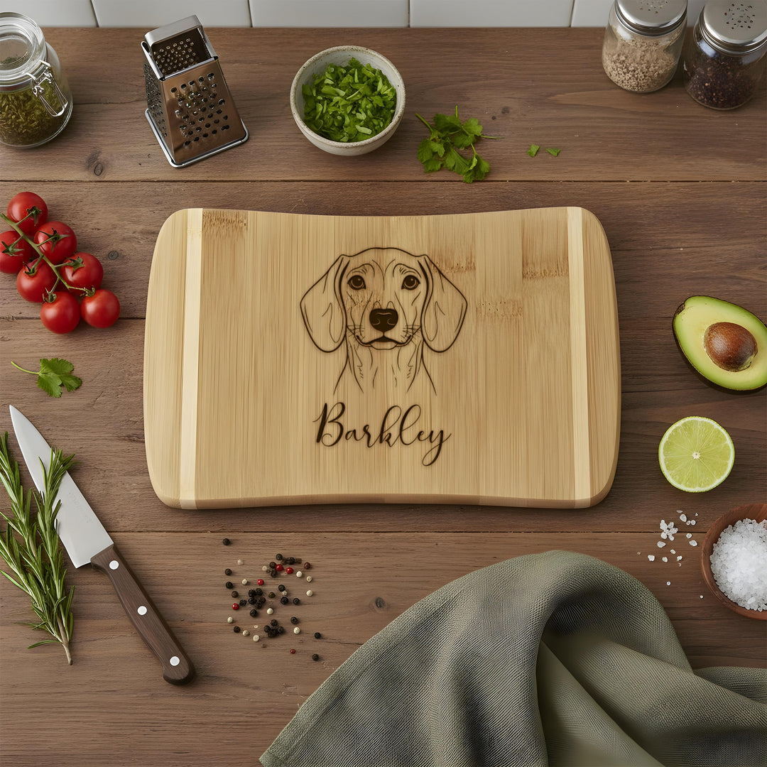 Dog Face Bamboo Cutting Board