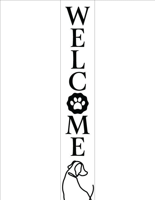 Dog Outline Welcome Sign - iCustomLabel