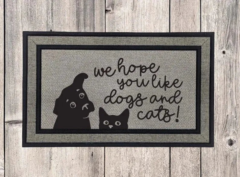 Dogs And Cats Welcome Mat - iCustomLabel