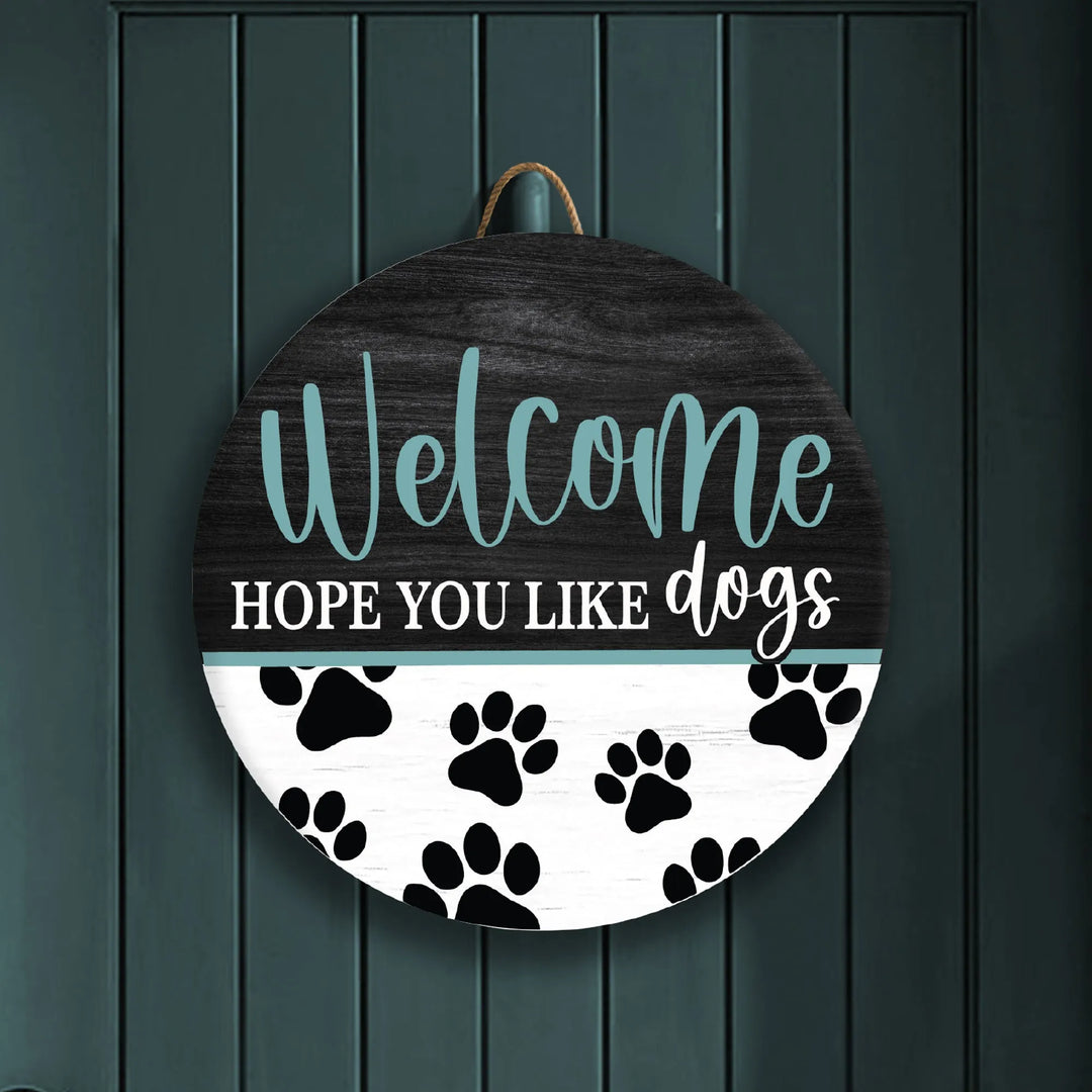 Dogs Welcome Front Door Decor - iCustomLabel