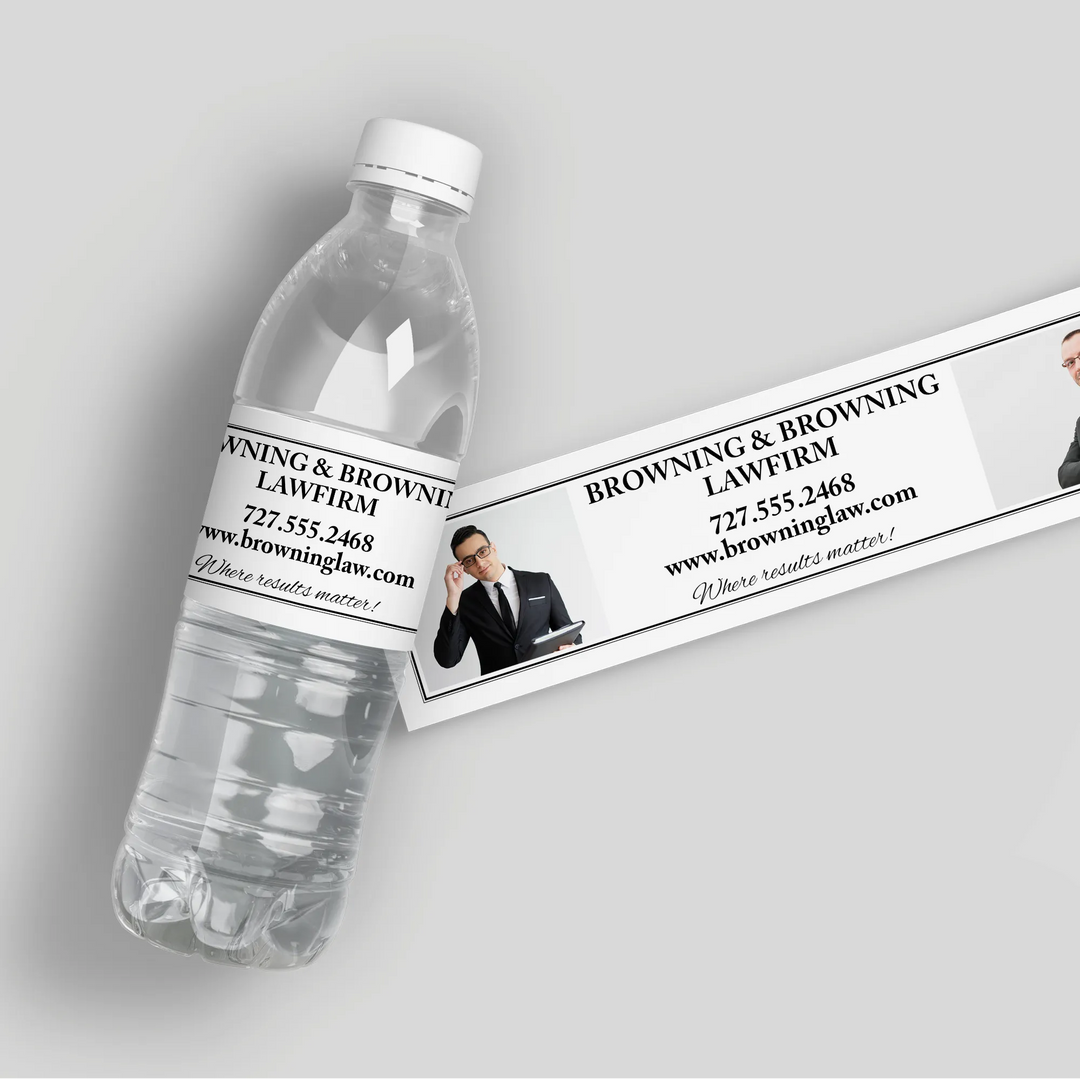 Double Law Firm Water Bottle Labels - iCustomLabel