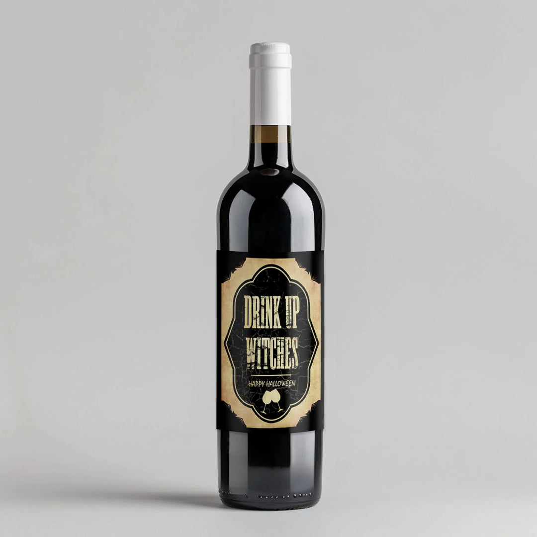 Drink Up Witches Wine Label - iCustomLabel