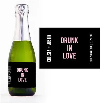 Drunk In Love Mini Champagne Split Label - iCustomLabel