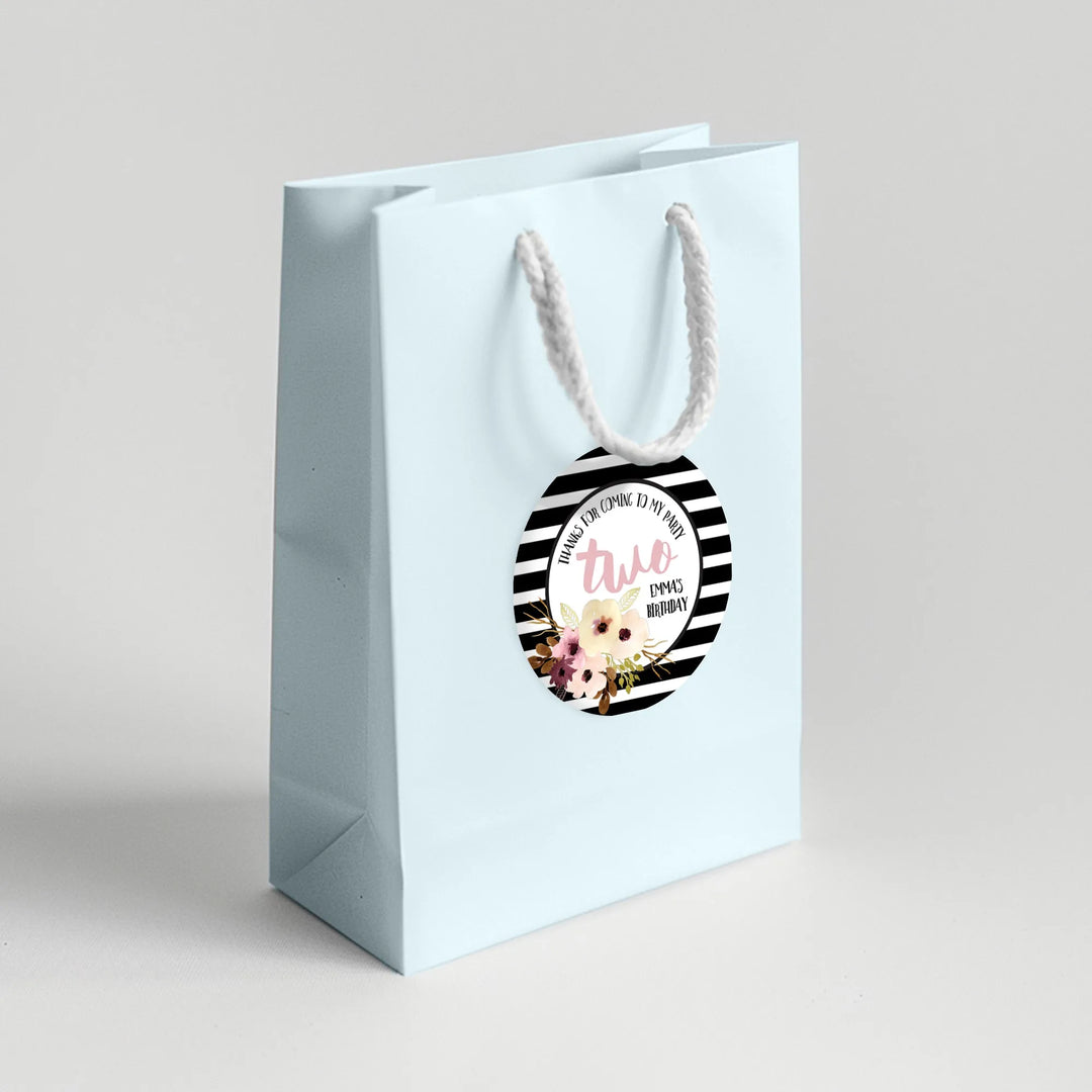 Dusty Rose Birthday Favor Labels - iCustomLabel