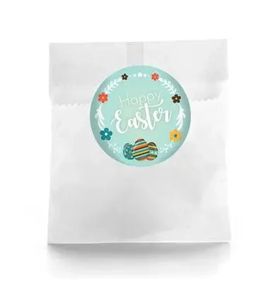 Easter Teal Favor Labels - iCustomLabel