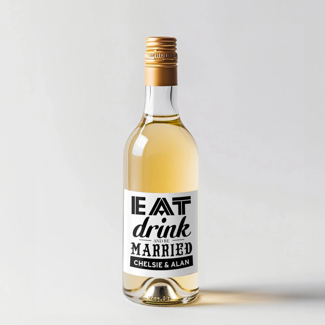 Eat Drink and Be Married Mini Wine Label - iCustomLabel