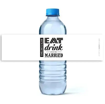 Eat Drink and Be Married Water Bottle Labels - iCustomLabel