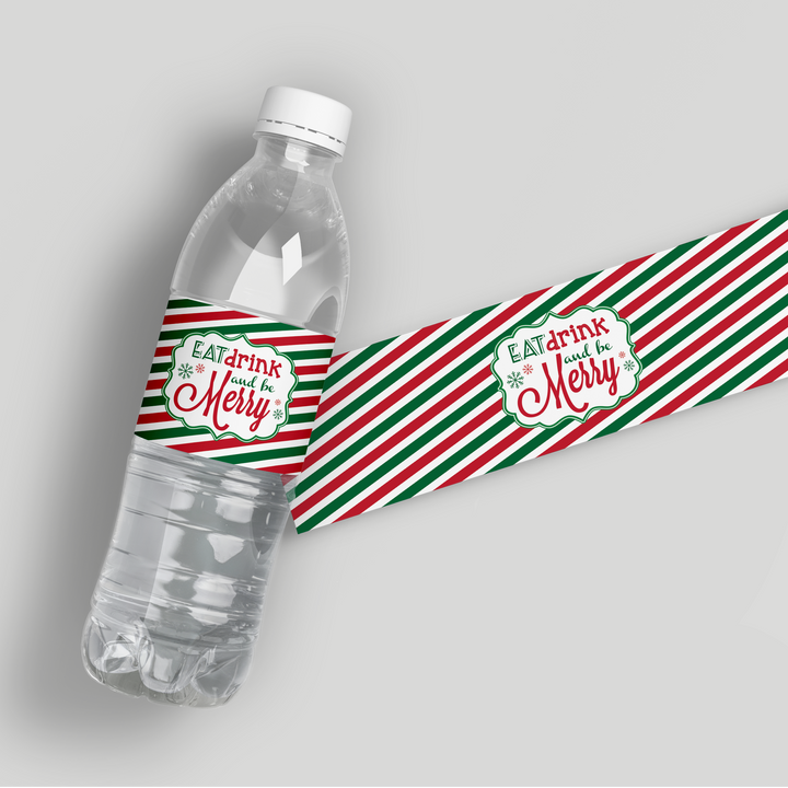 Eat Drink and Be Merry Water Bottle Labels