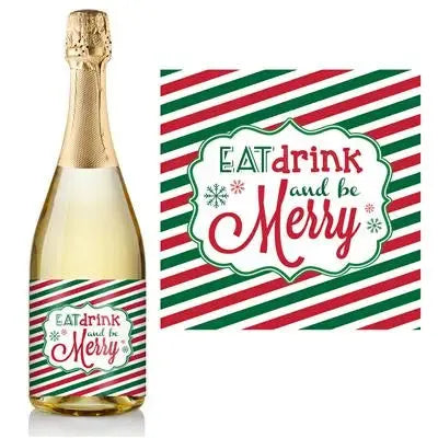 Eat Drink Be Merry Champagne Label - iCustomLabel