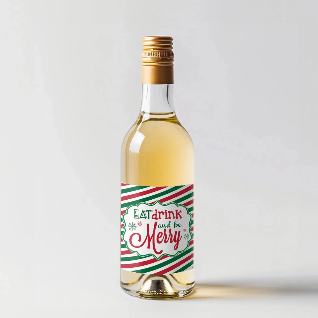 Eat Drink Be Merry Mini Wine Label - iCustomLabel