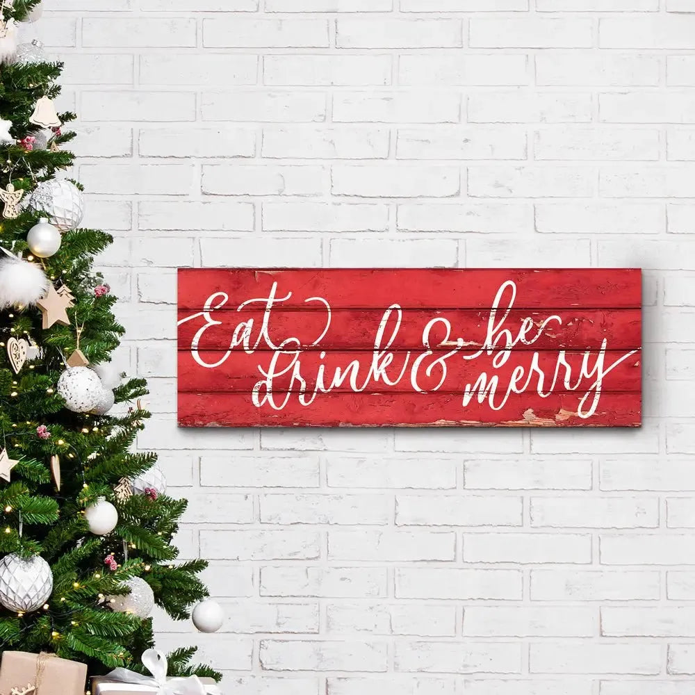 Eat Drink Be Merry Wood Sign - iCustomLabel