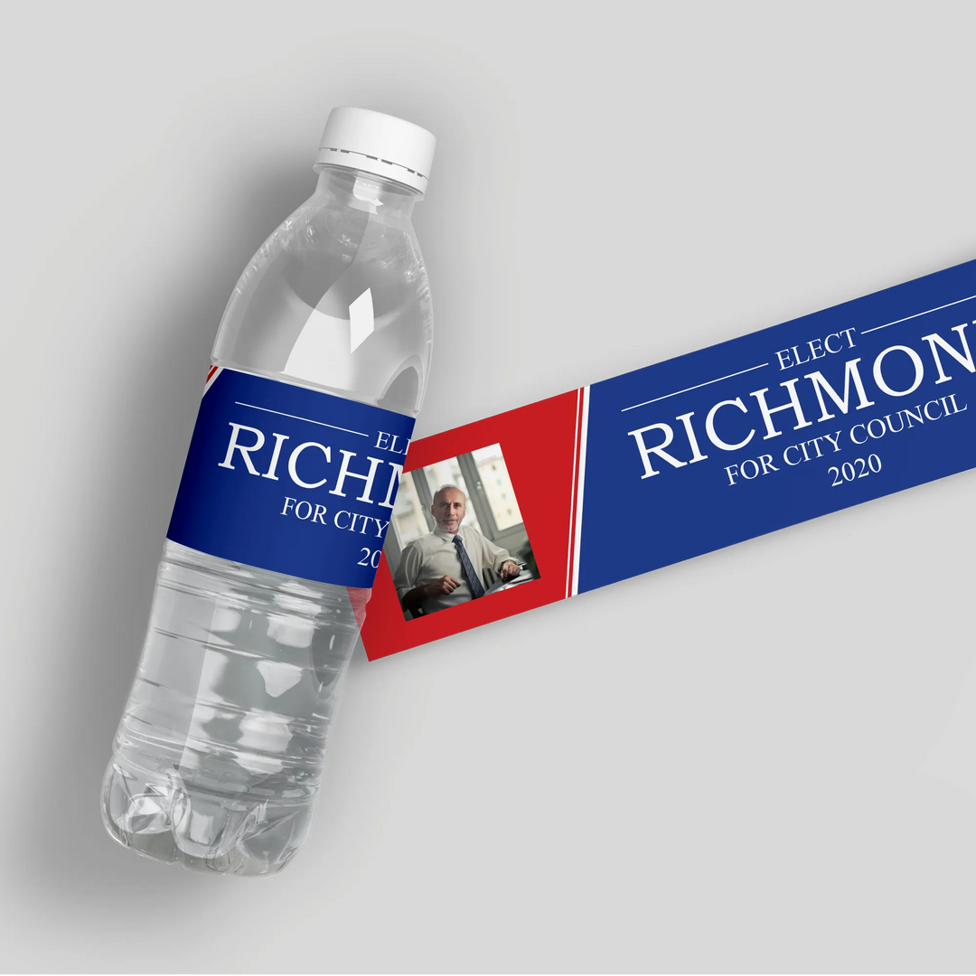 Elect Political Water Bottle Labels - iCustomLabel