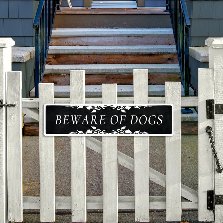 Elegant Beware Of Dogs Metal Sign - iCustomLabel