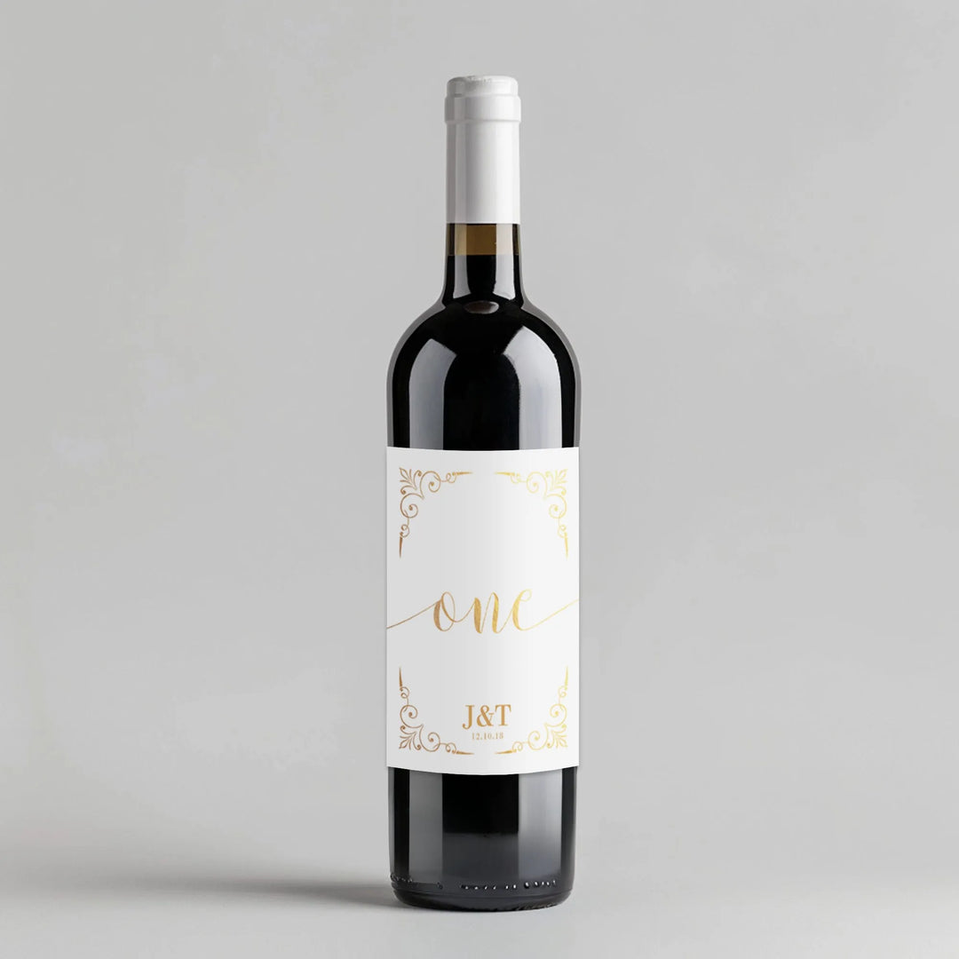 Elegant Gold Table Number Wine Label - iCustomLabel