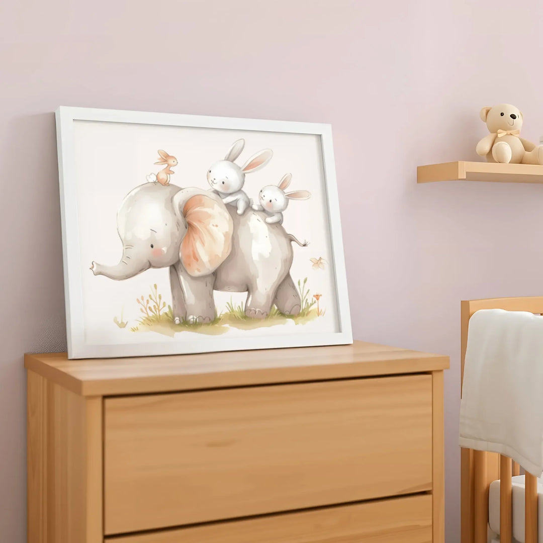 elephant-and-bunny-friends-nursery-poster-icustomlabel-1 - iCustomLabel