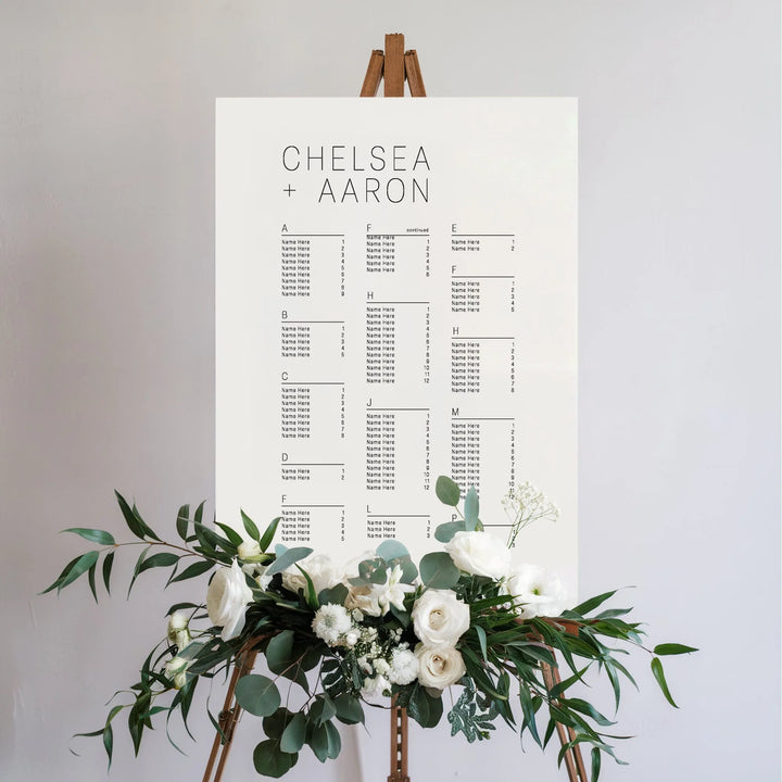 Elza Names Wedding Seating Chart - iCustomLabel