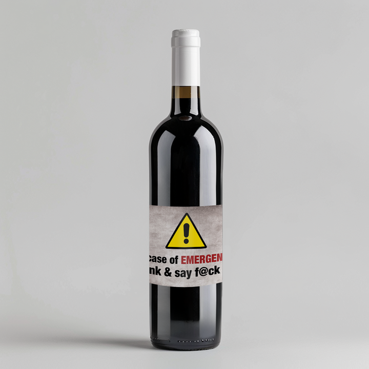 Emergency Wine Label