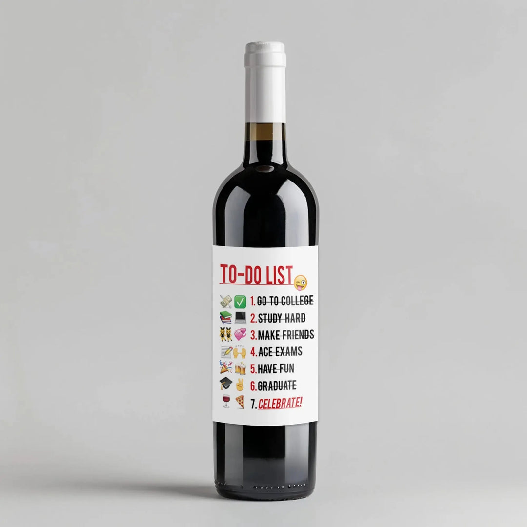 Emoji Graduation Wine Label - iCustomLabel