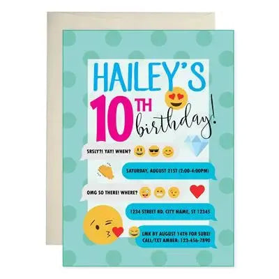 Emoji Typography Birthday Invitations - iCustomLabel