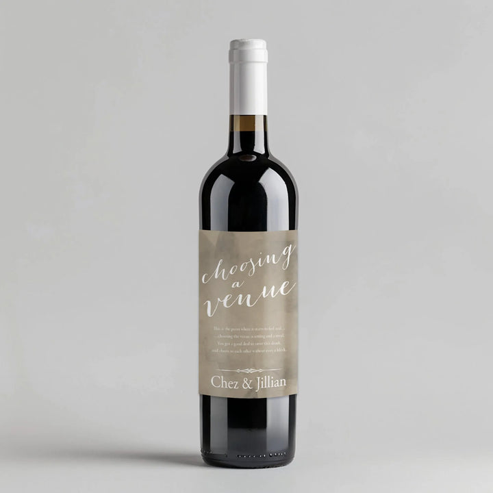 Engagement Choosing Venue Milestone Wine Label - iCustomLabel