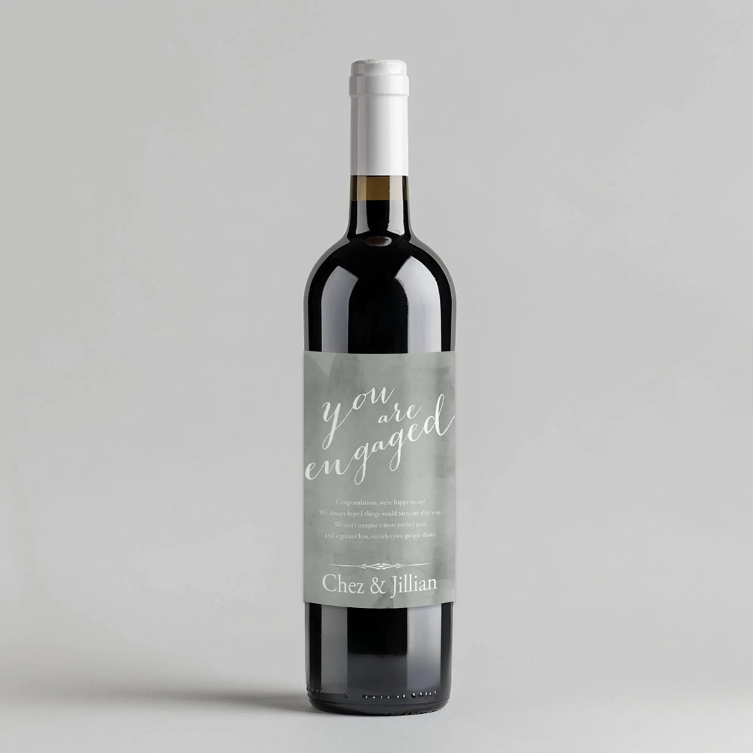 Engagement Milestone Wine Label - iCustomLabel