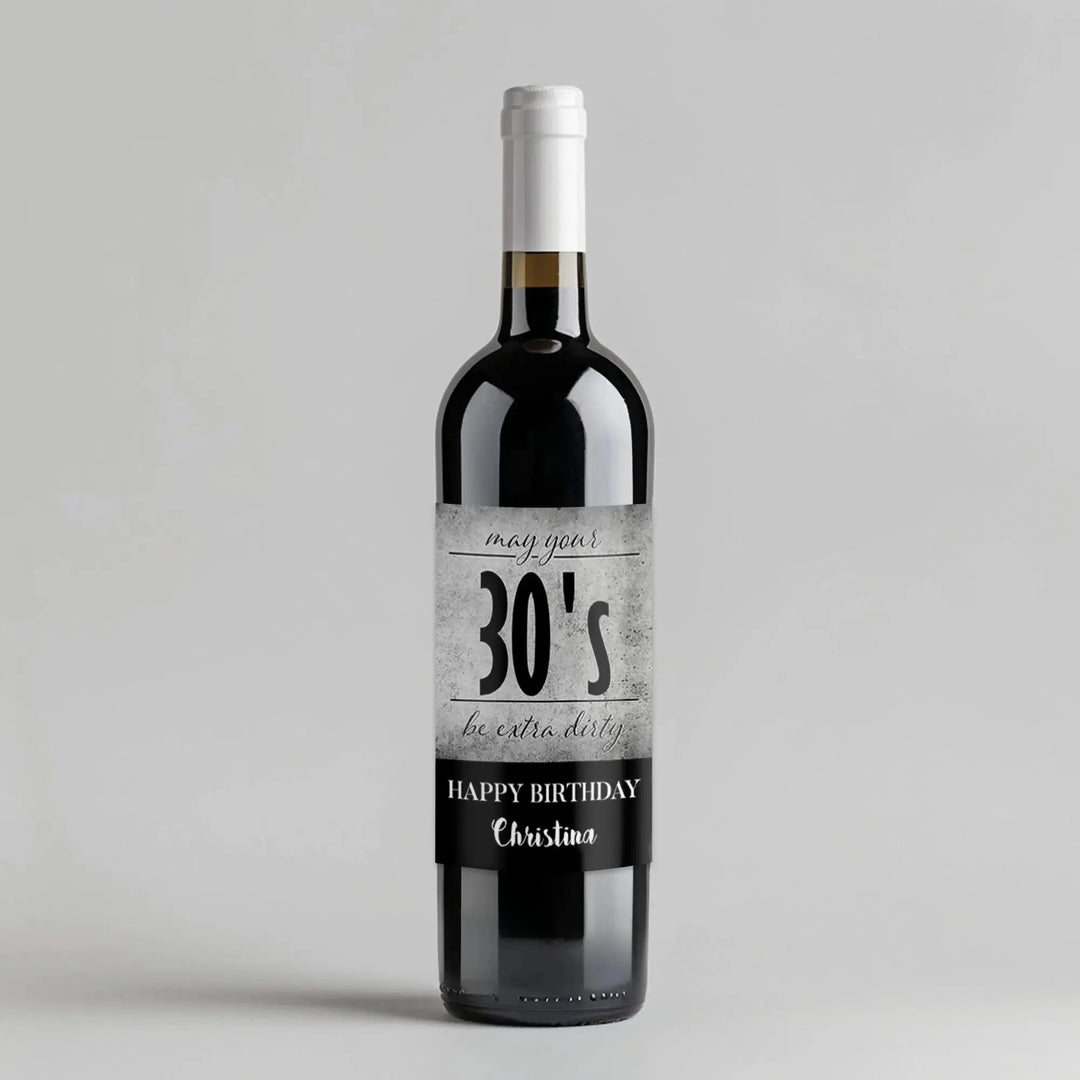 Extra Dirty Birthday Wine Label - iCustomLabel