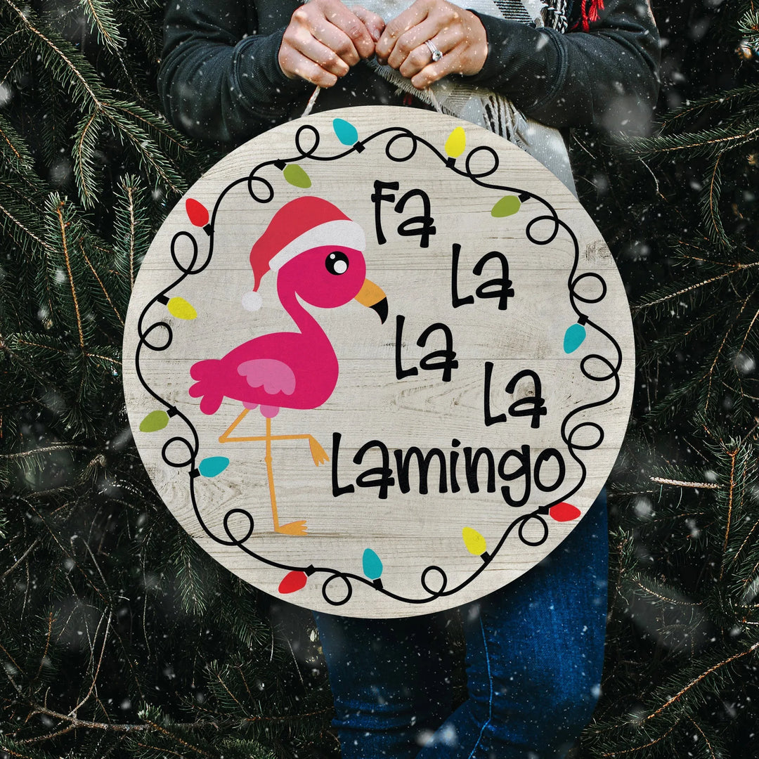 Falala Flamingo Christmas Door Decorations - iCustomLabel