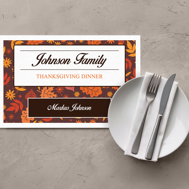 Fall Thanksgiving Placemats - iCustomLabel