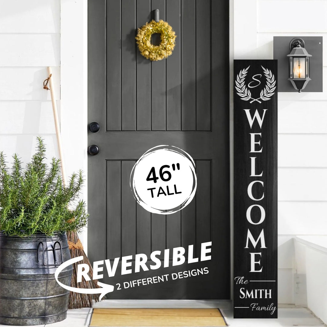 Family Porch Leaner Welcome Sign - iCustomLabel