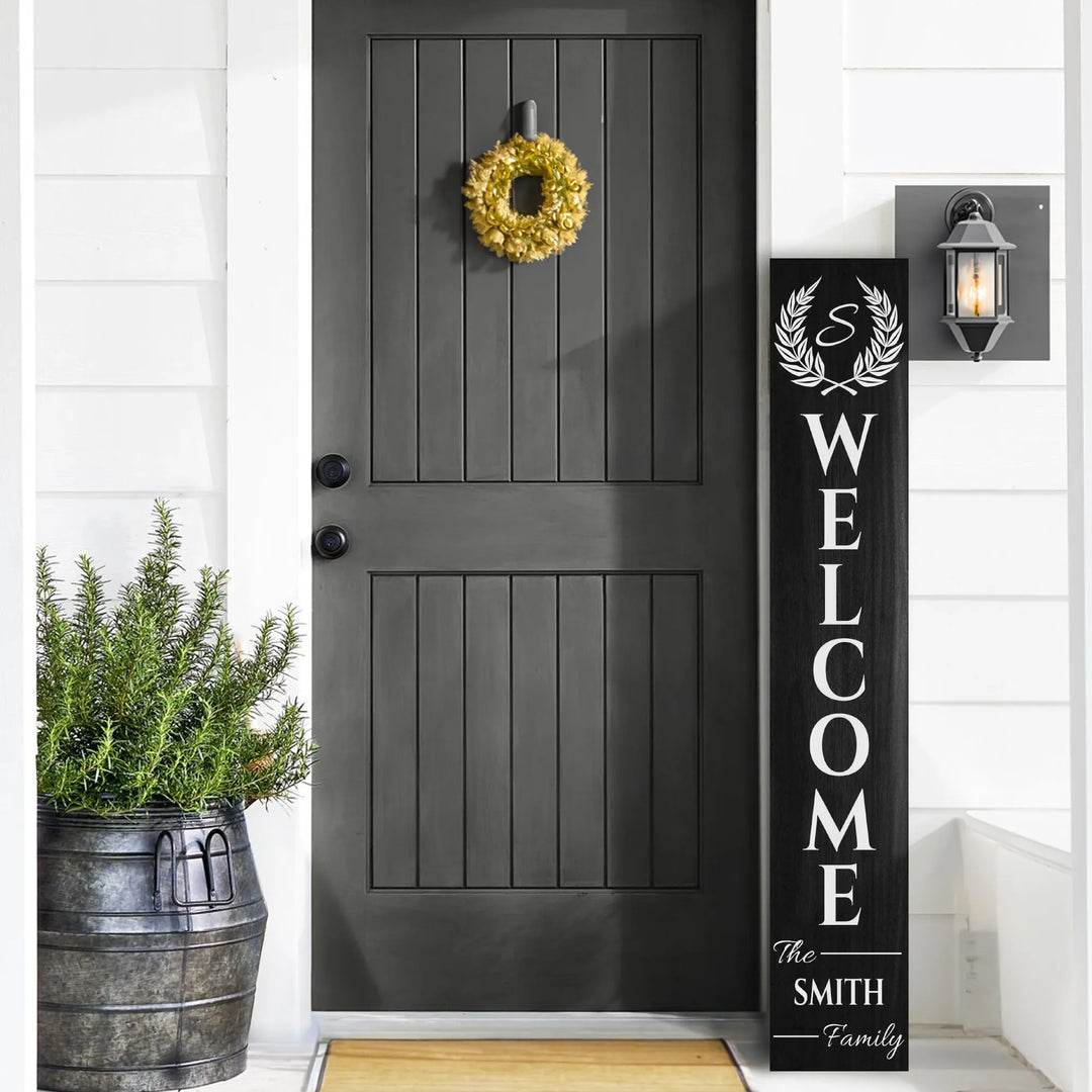 Family Porch Leaner Welcome Sign - iCustomLabel
