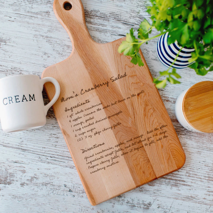 Family Recipe Cutting Board With Handle - iCustomLabel