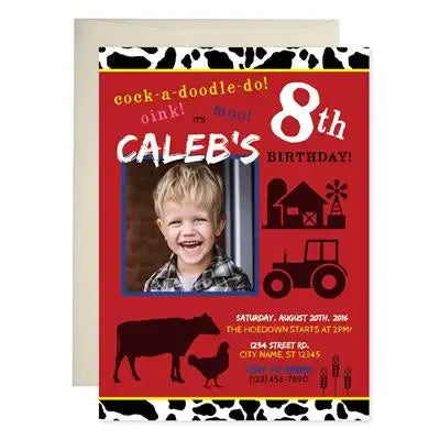 Farm Birthday Invitations - iCustomLabel