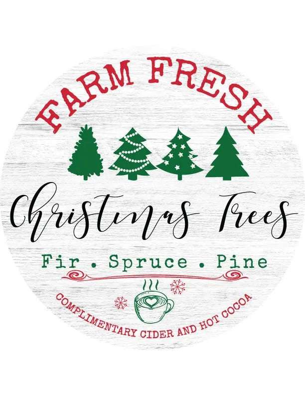 Farm Fresh Trees Christmas Door Decorations - iCustomLabel