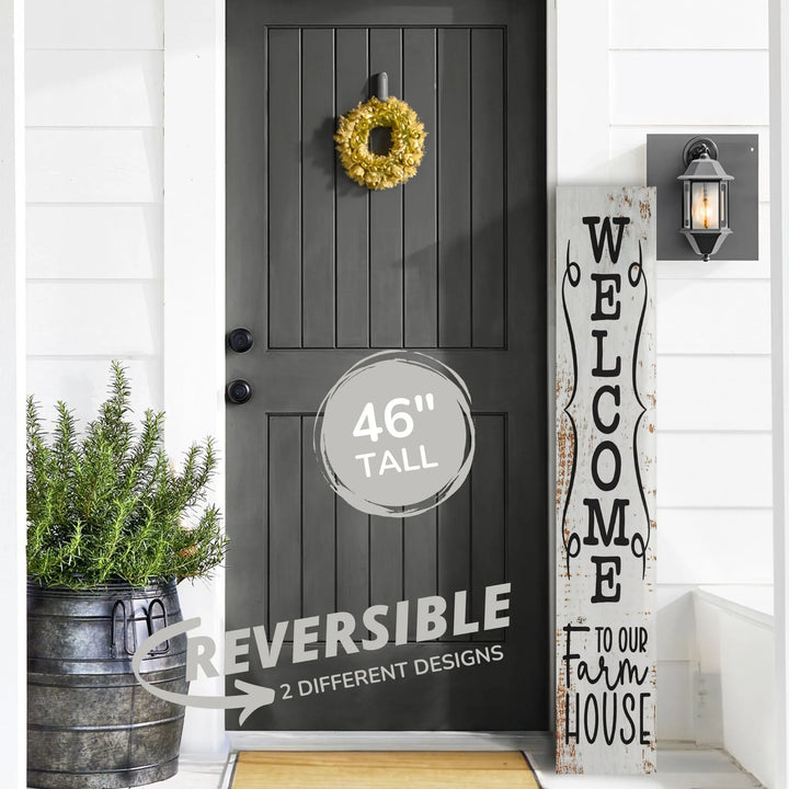 Farmhouse Welcome Porch Leaner Welcome Sign - iCustomLabel