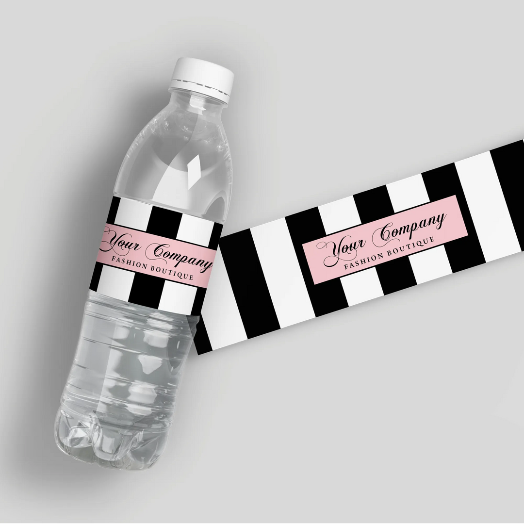Fashion Stripes Water Bottle Labels - iCustomLabel