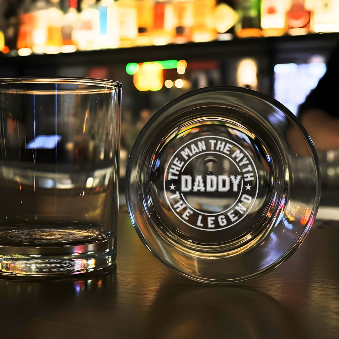 Father's Day Rocks Glass - Personalized Custom Engraved Whiskey Glass - iCustomLabel