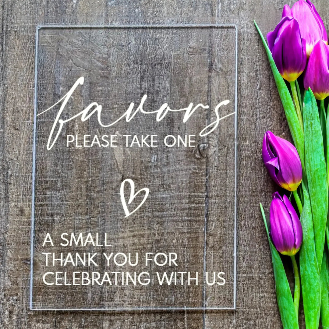 Favors Wedding Table Sign - iCustomLabel