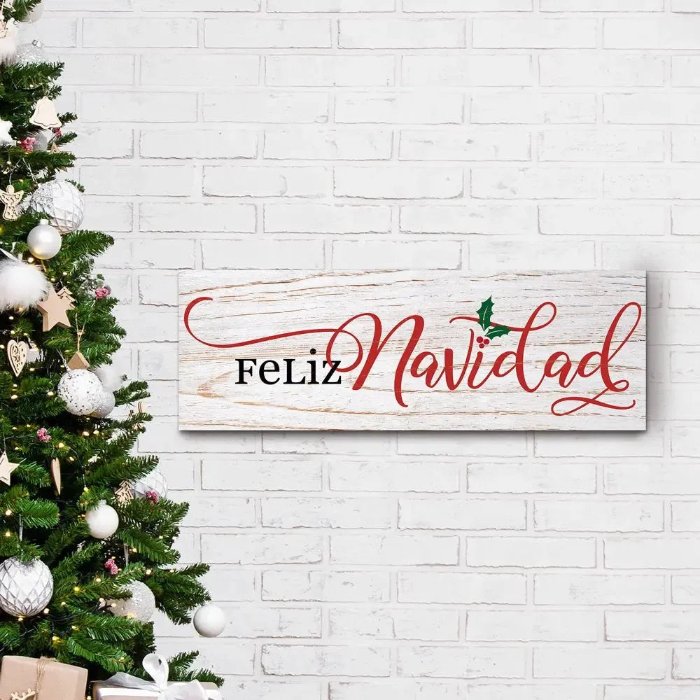 Feliz Navidad Wood Sign - iCustomLabel