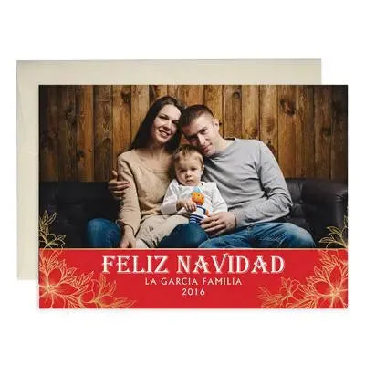 Feliz Red Holiday Cards - iCustomLabel