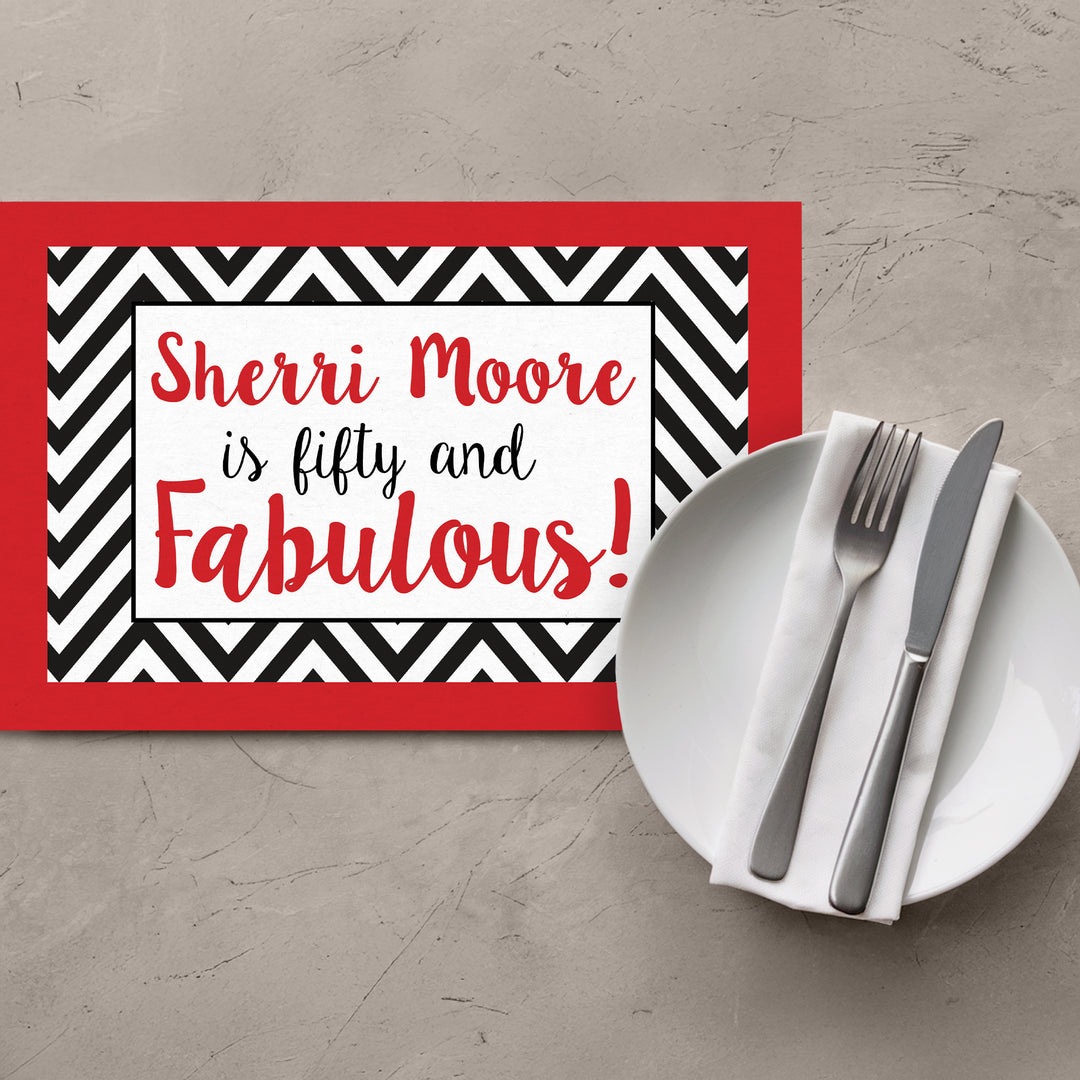 Fifty and Fabulous Placemats - iCustomLabel